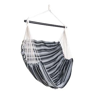 Hamac chaise suspendue en tissu gris, noir et blanc MENDOZA